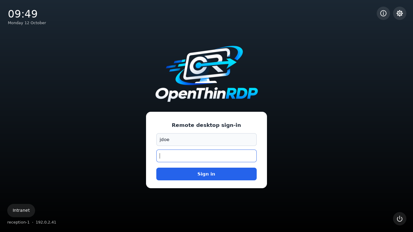 Sign-in form