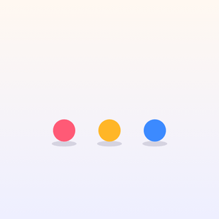 Animated dots morphing into a rotating ring