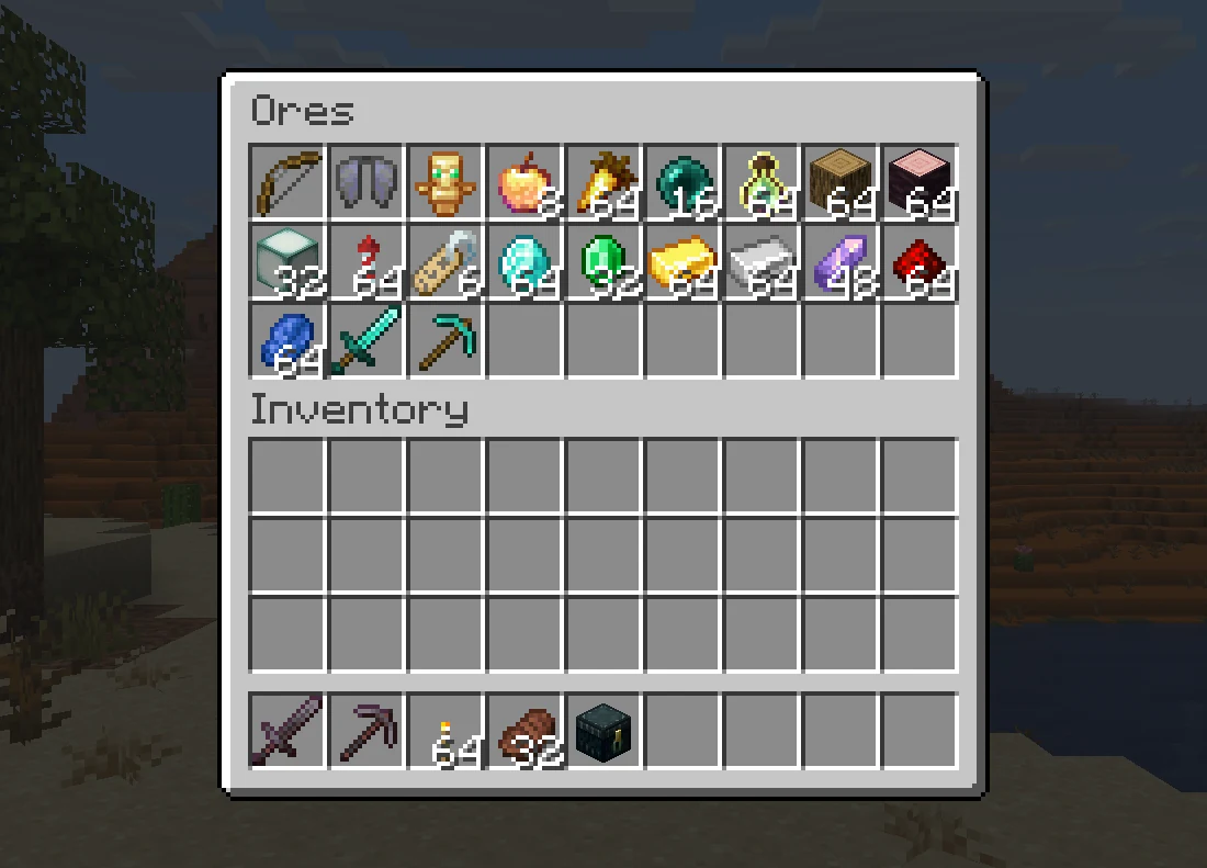 A 27-slot ender chest named Ores