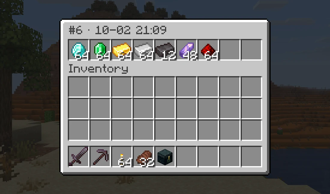 The contents a chest held at the end of one logged visit