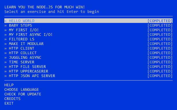 learn you node completed