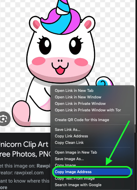 Copy Image Address from Google