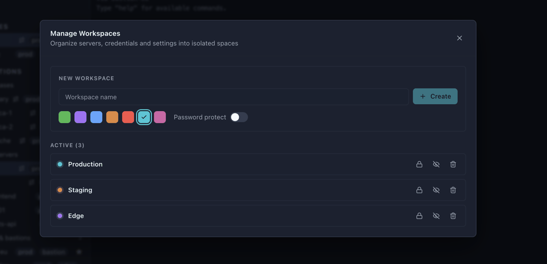 Manage Workspaces