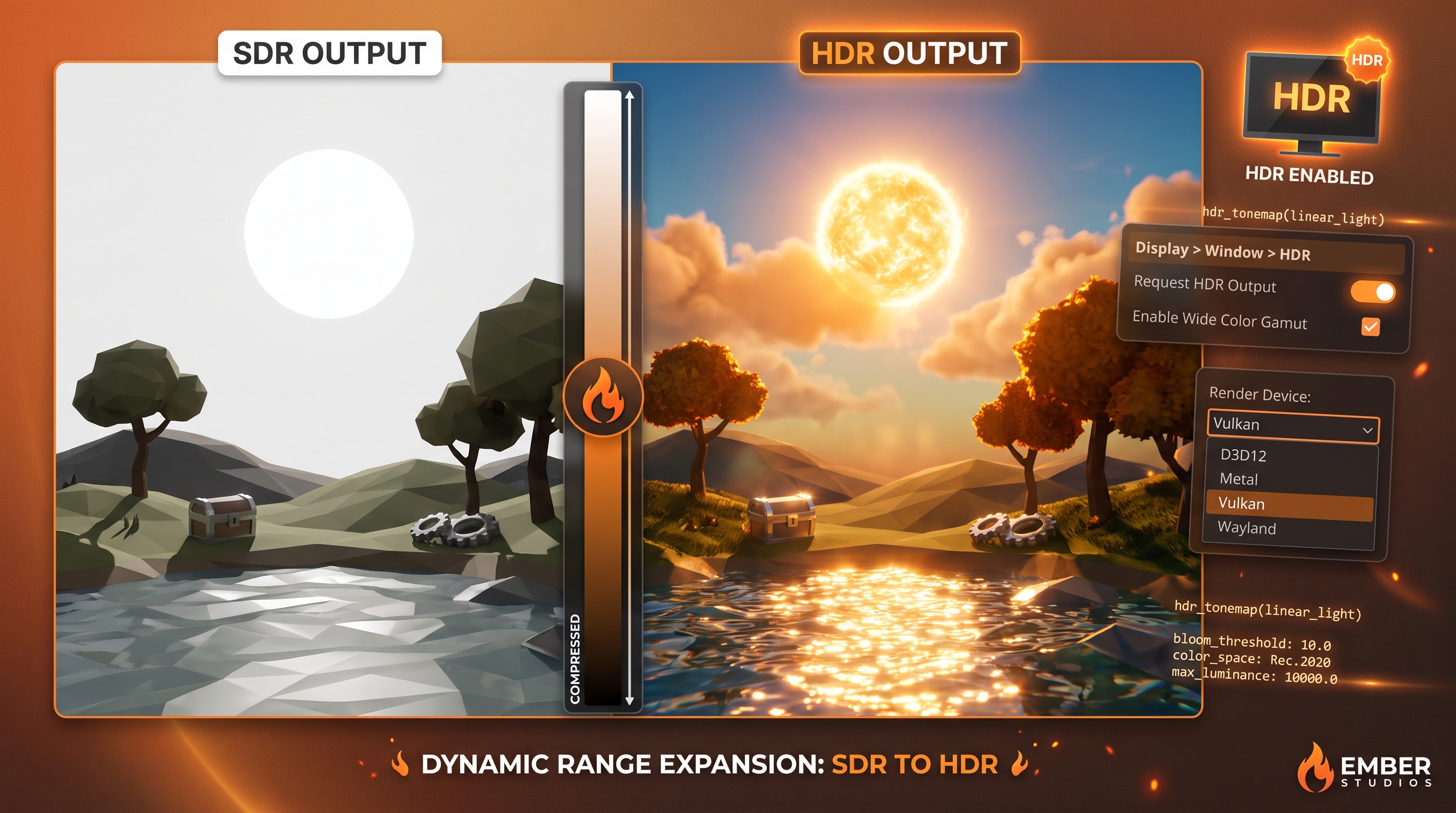 HDR in Godot 4.7: light that finally shows up