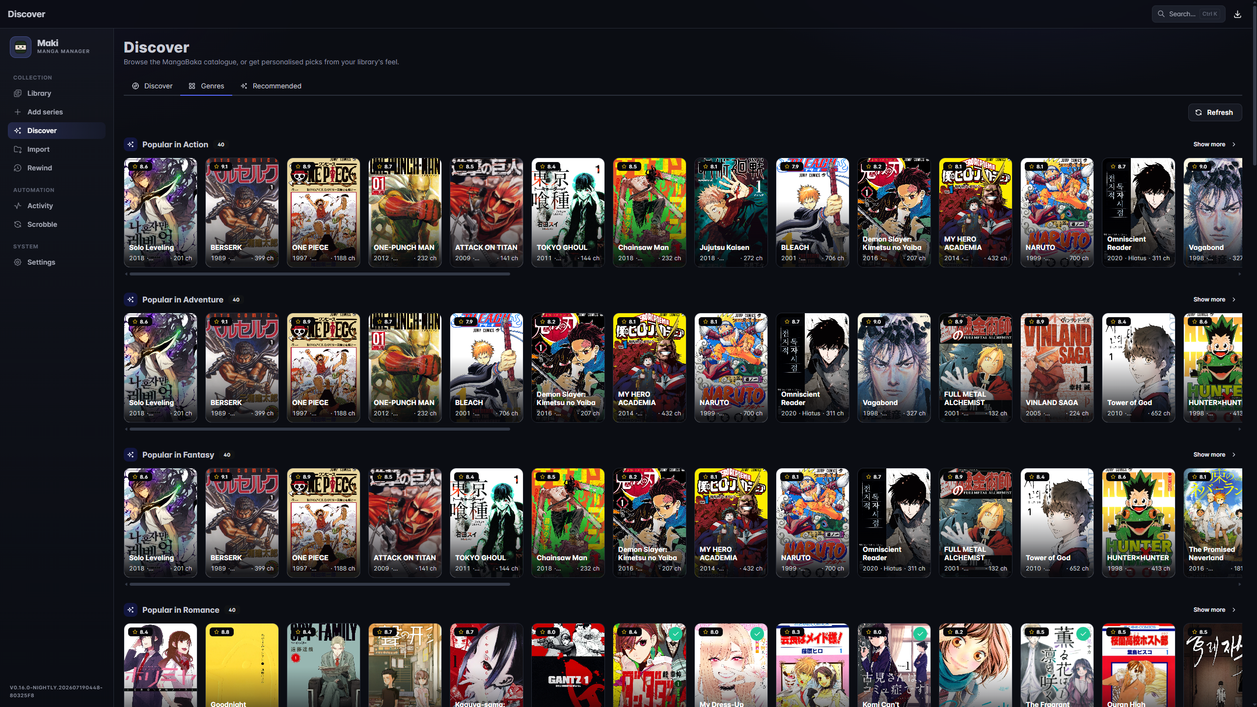 Genre view