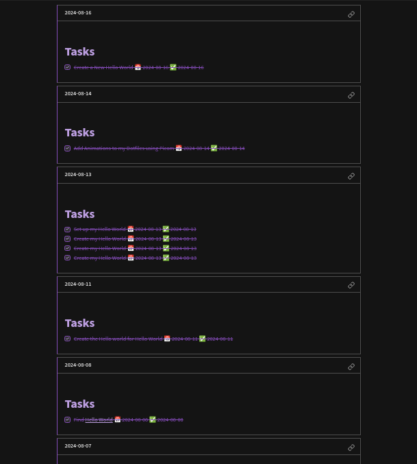 Example with Daily Tasks