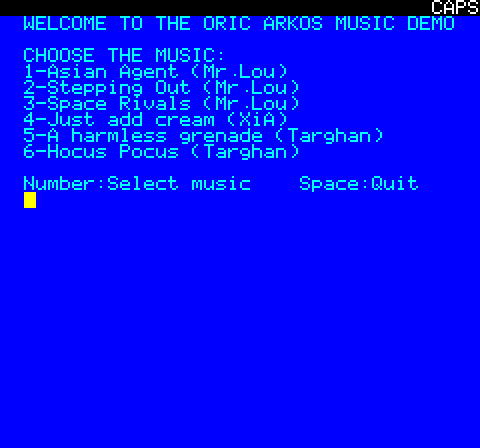 Screenshot of the Arkos music player