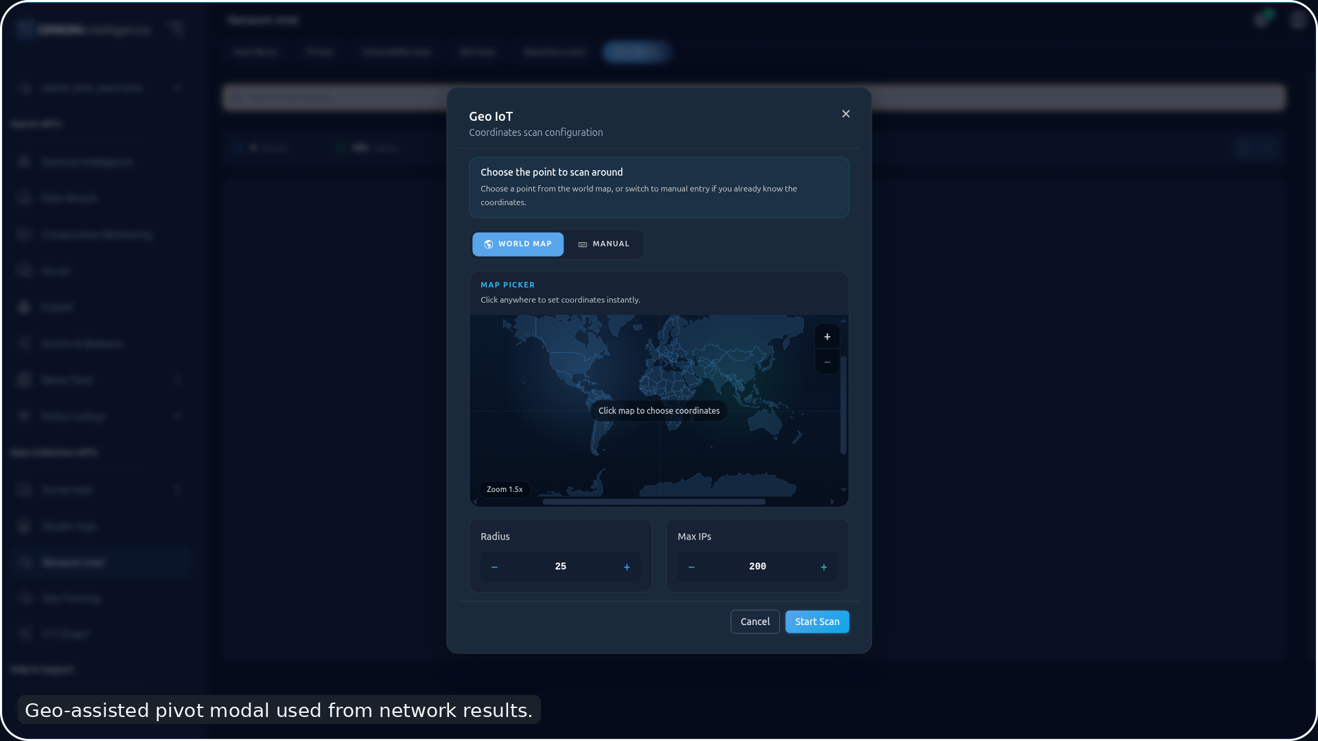 Network Intel Geo Modal