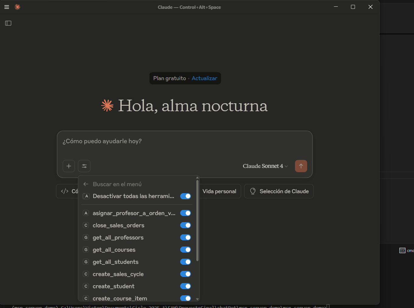 Vista herramientas mcp