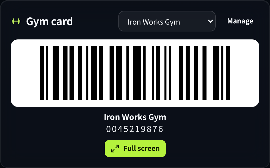 Gym card