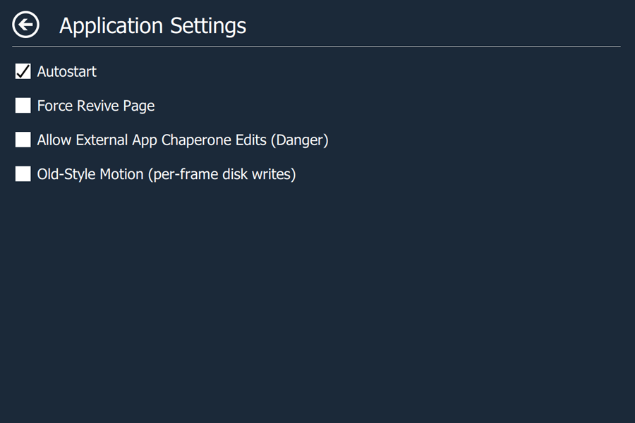 Settings Page