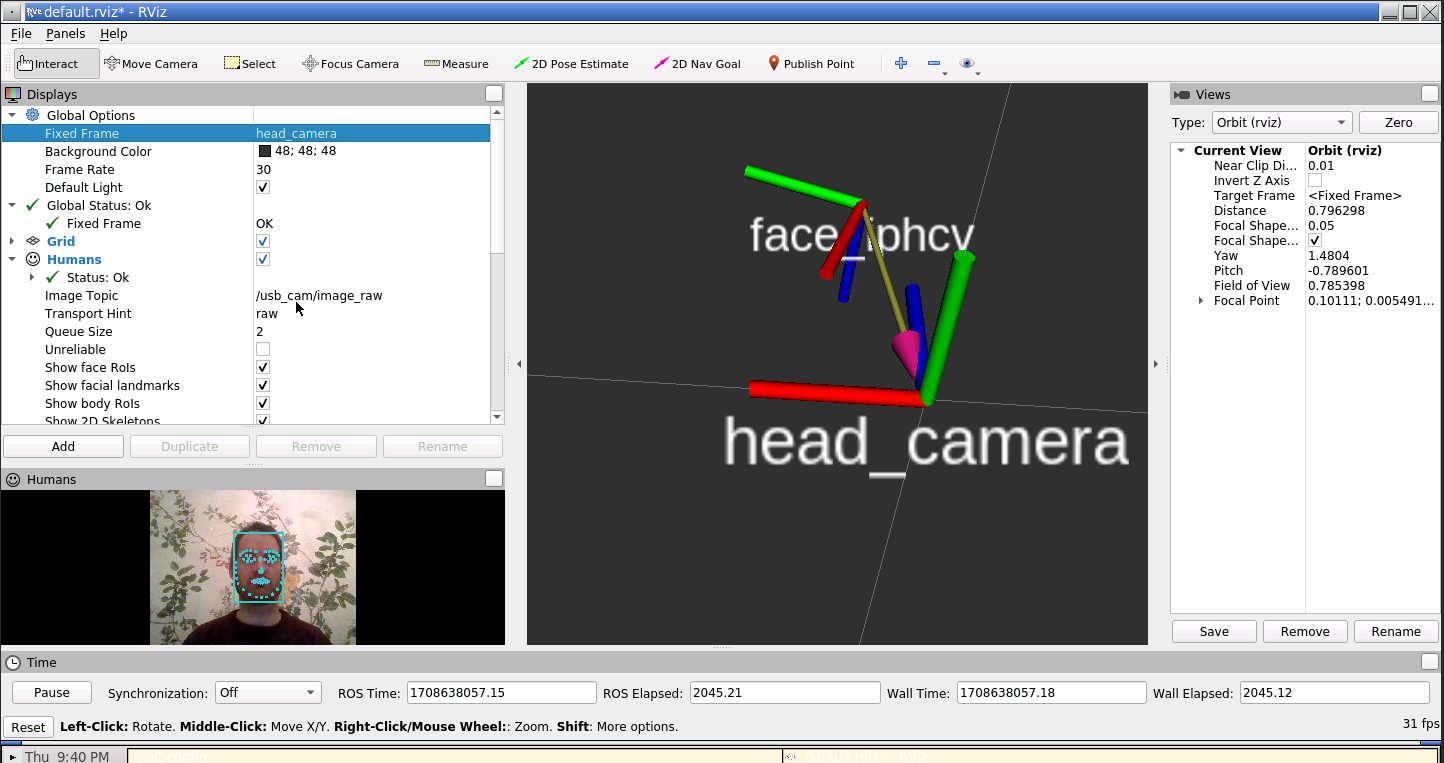 rviz displaying faces