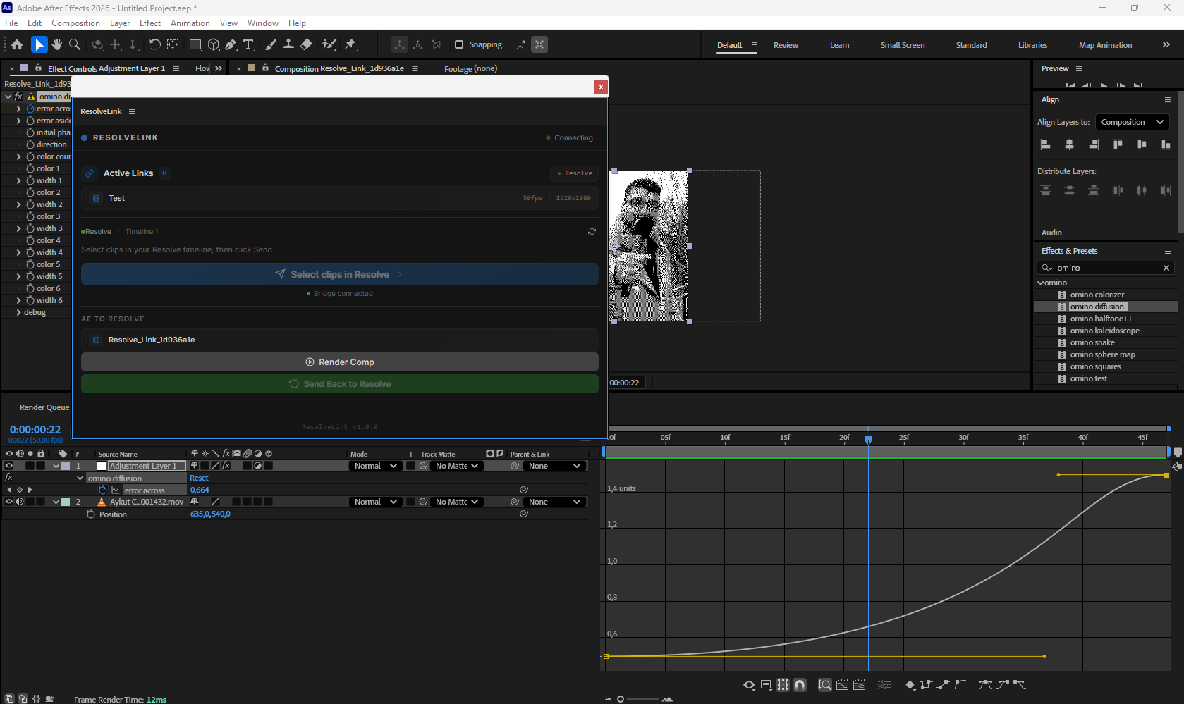 ResolveLink CEP Extension in After Effects