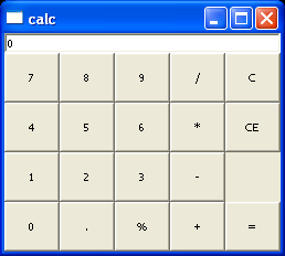 calculator GUI c