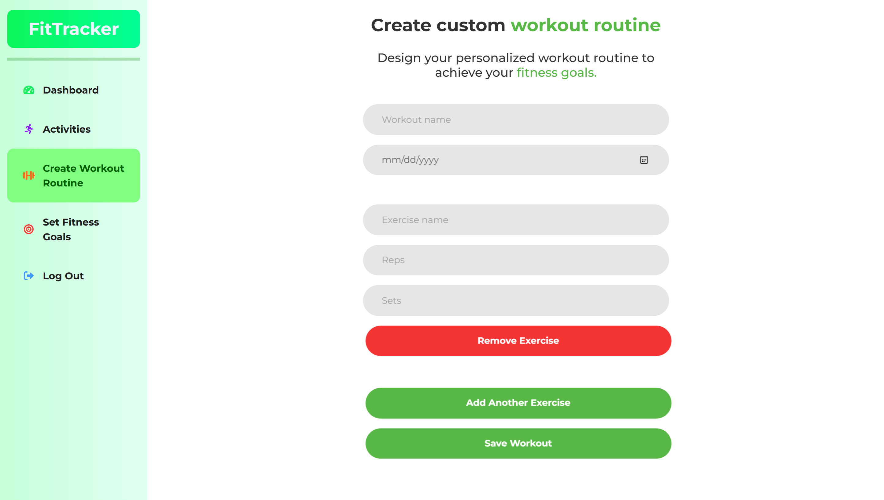 Workout Interface