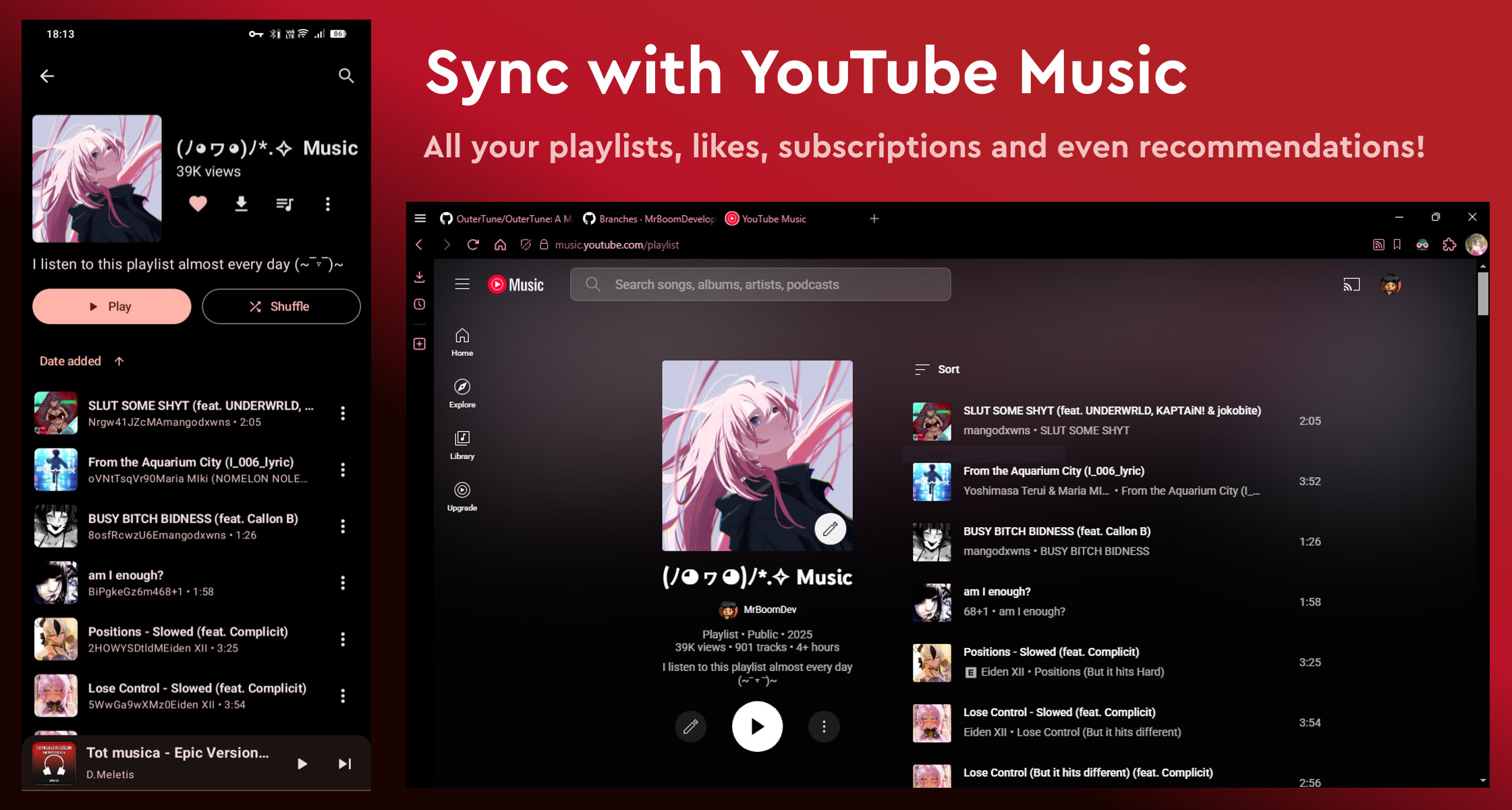 Sync with YouTube Music