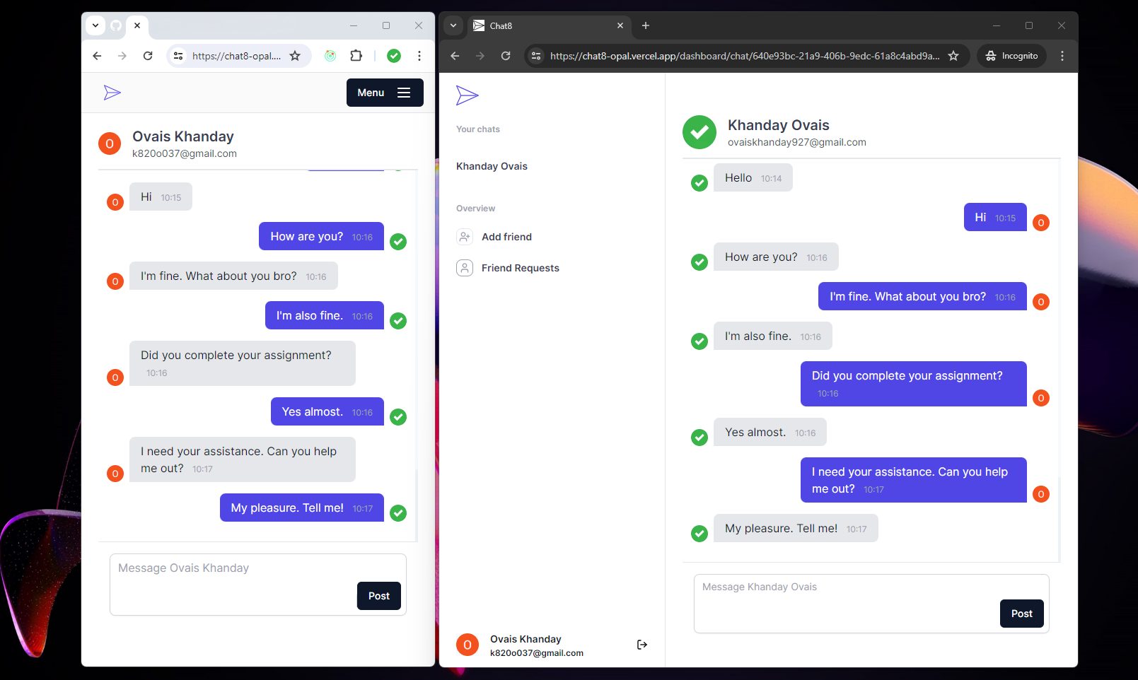 GitHub - OvaisKhanday/Chat8: Connect, Chat, Conquer: Your Real-Time ...