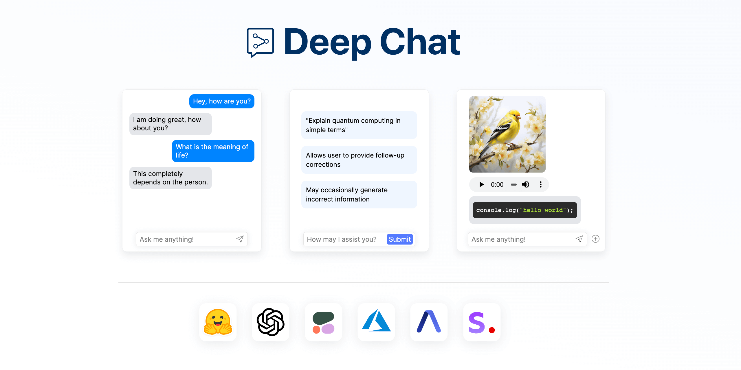 Build Custom AI Chatbots with Ease: Introducing DeepChat