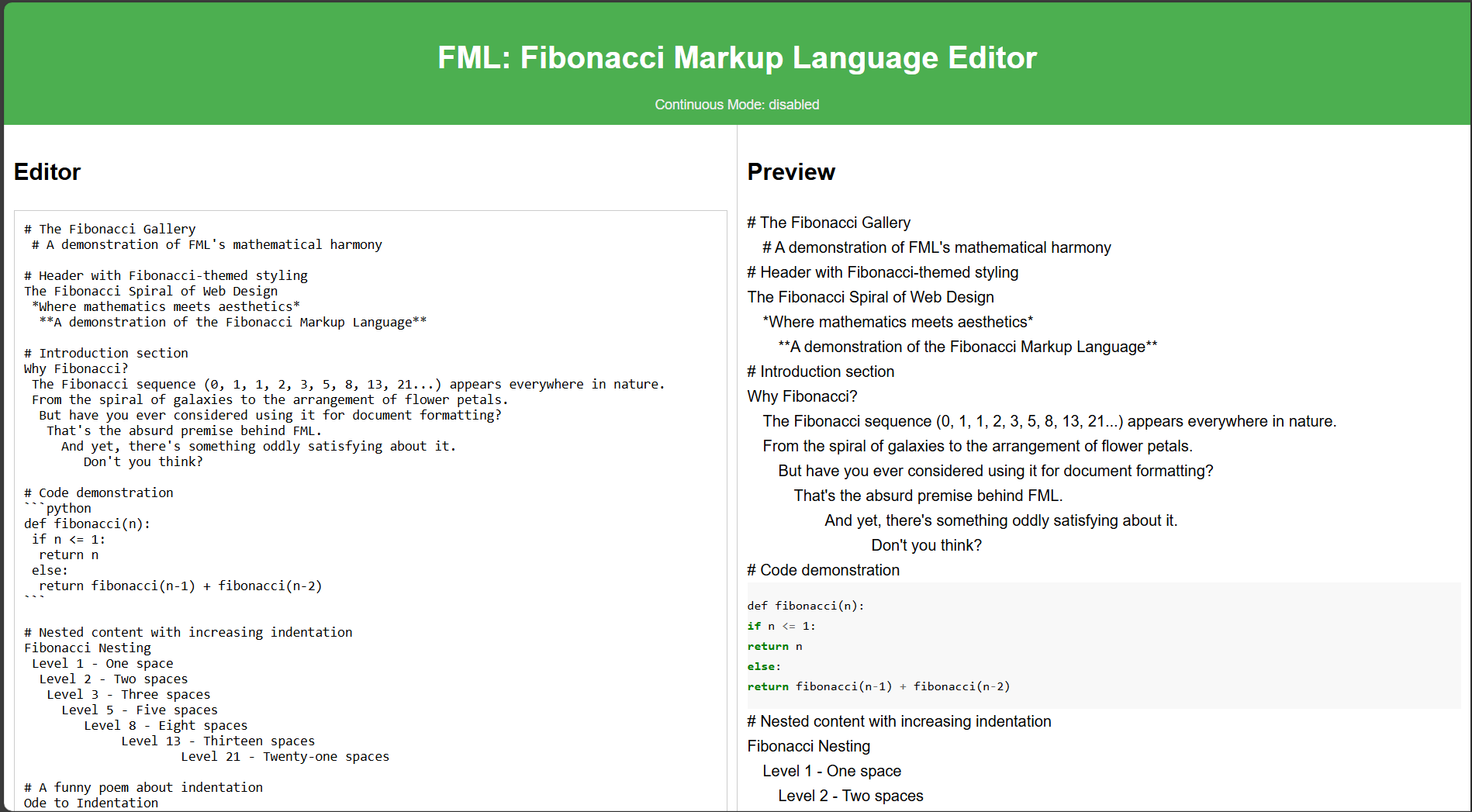 FML Web Interface