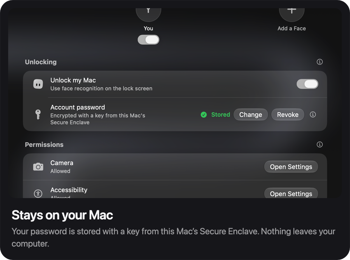 Stays on your Mac