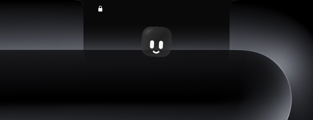 The Gaze panel on the lock screen, smiling once it has found you