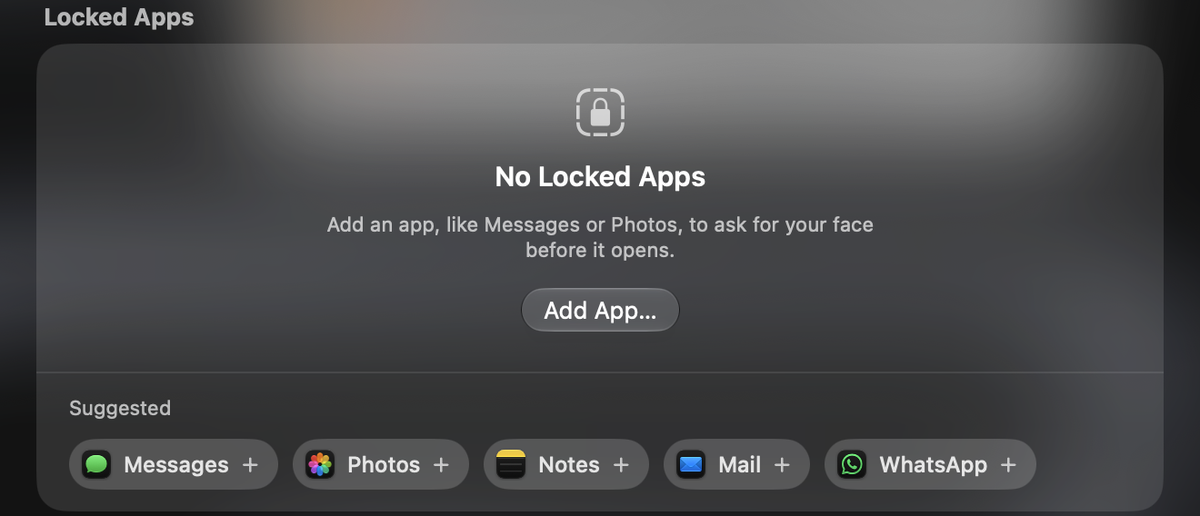 Gaze Settings, App Lock, with suggested apps to lock: Messages, Photos, Notes, Mail and WhatsApp