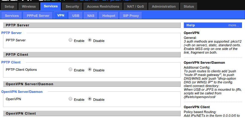 DD-WRT VPN Tabs