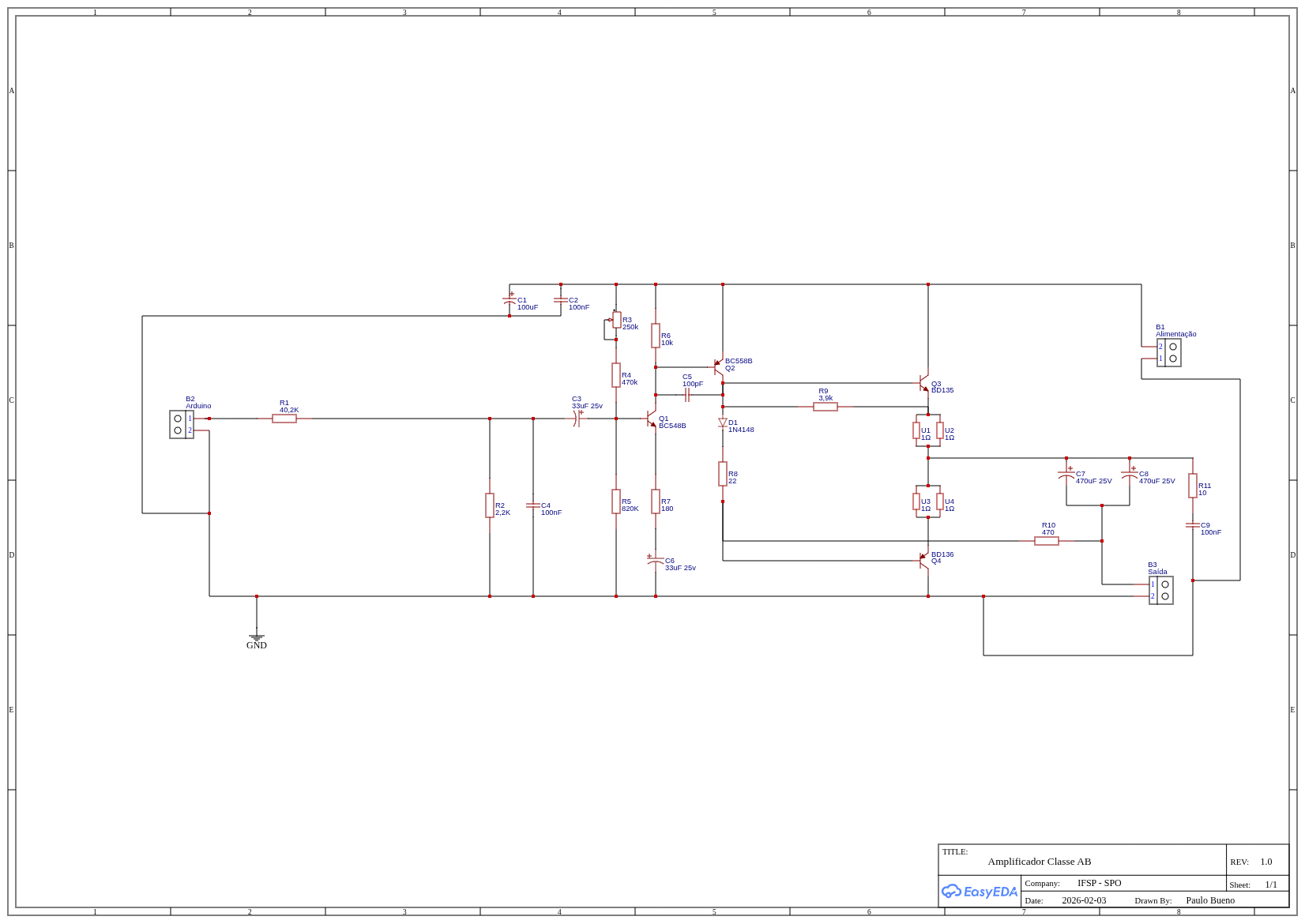 The IFSP class-AB amplifier schematic — for the electronics route