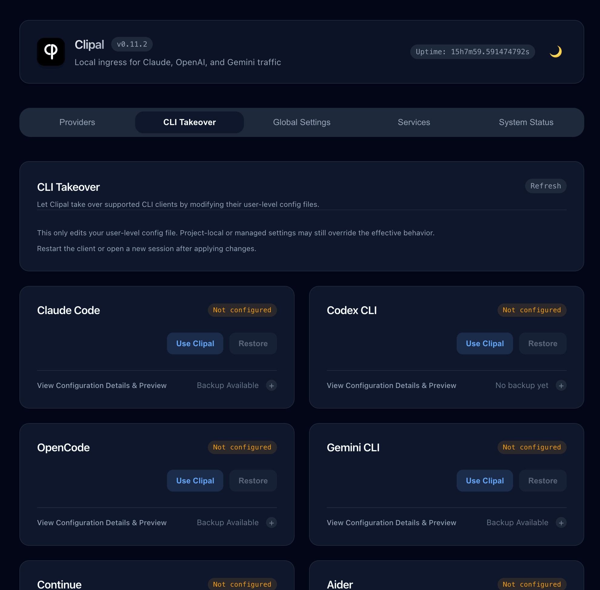 Clipal Web UI