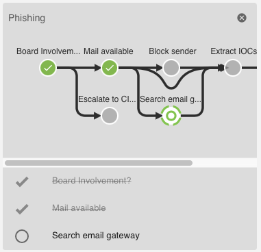 Screenshot of the playbook part of a ticket