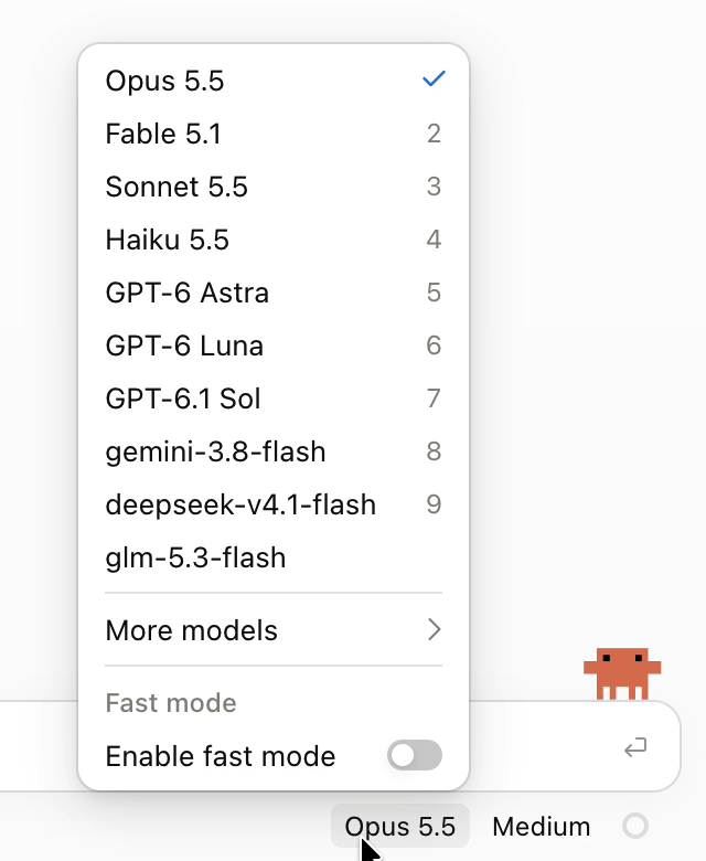 GPT, DeepSeek, GLM and Gemini in Claude Desktop's own model menu