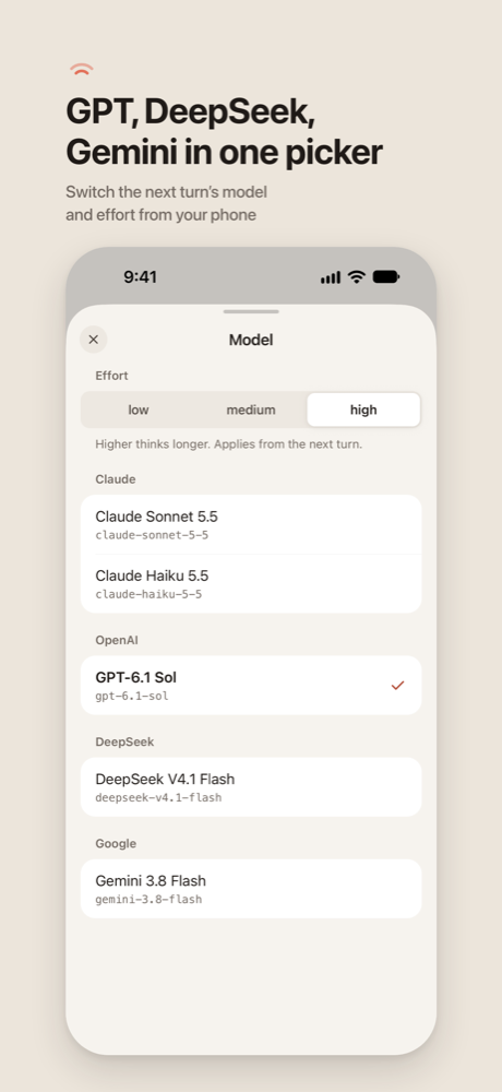 GPT, DeepSeek and Gemini in one model picker on the phone
