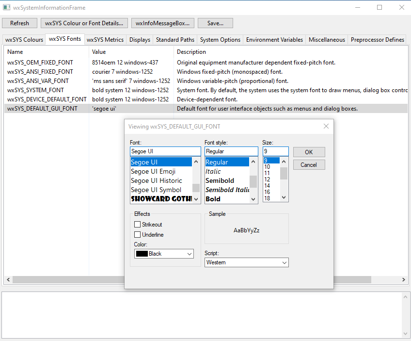 wxSYS Fonts