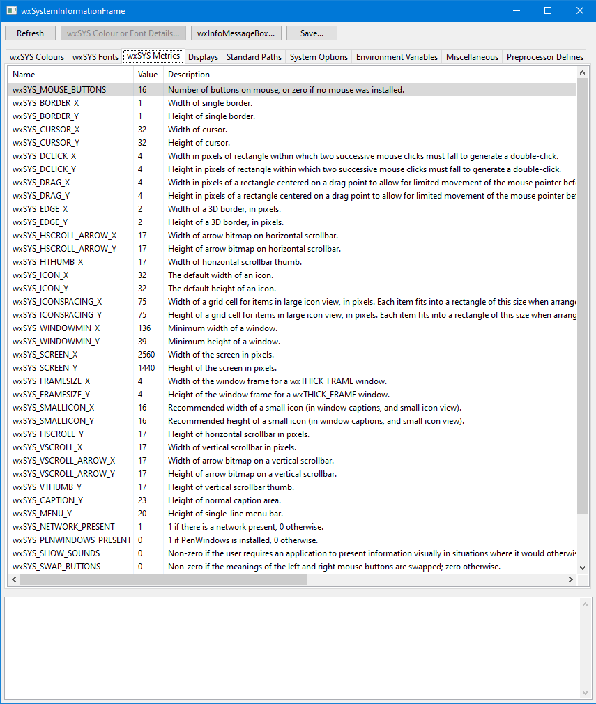 wxSYS Metrics