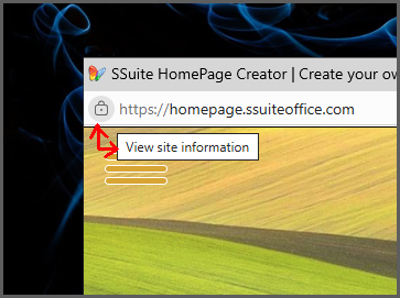 Error when clicking on the Site Information Lock when opening a new window popup