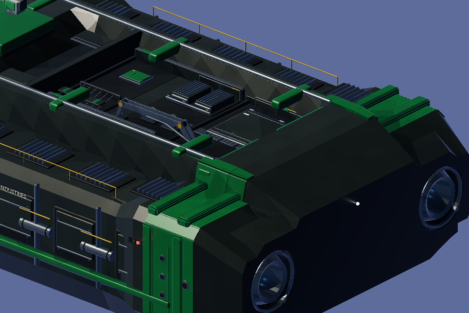 Raised paired handling links in recessed service area