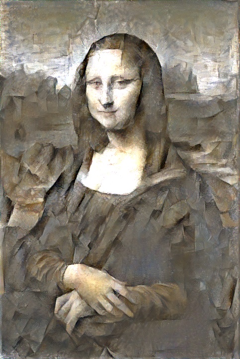 Mona Lisa in the style of Girl with a Mandolin