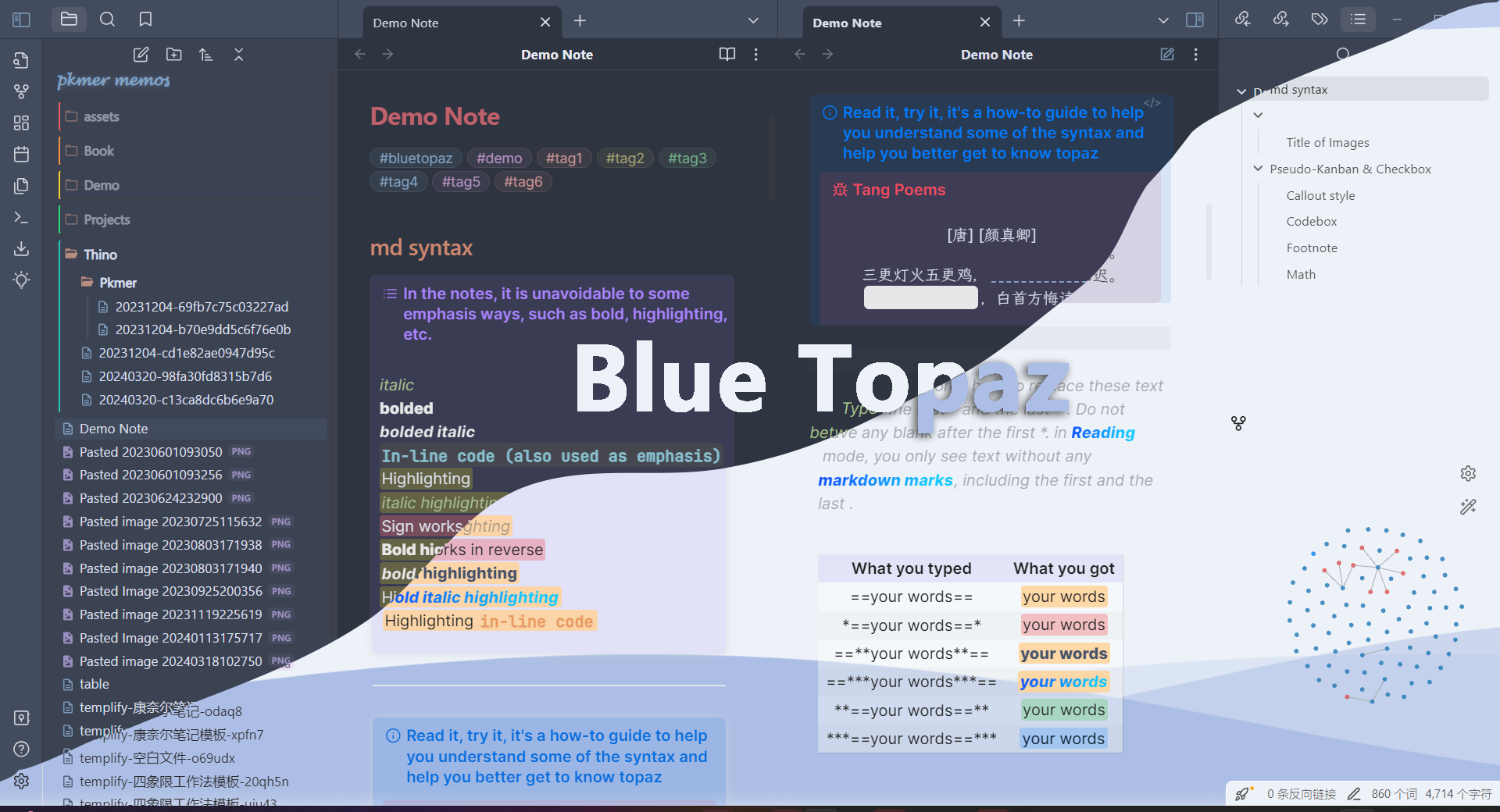 Blue Topaz theme preview from its source repository