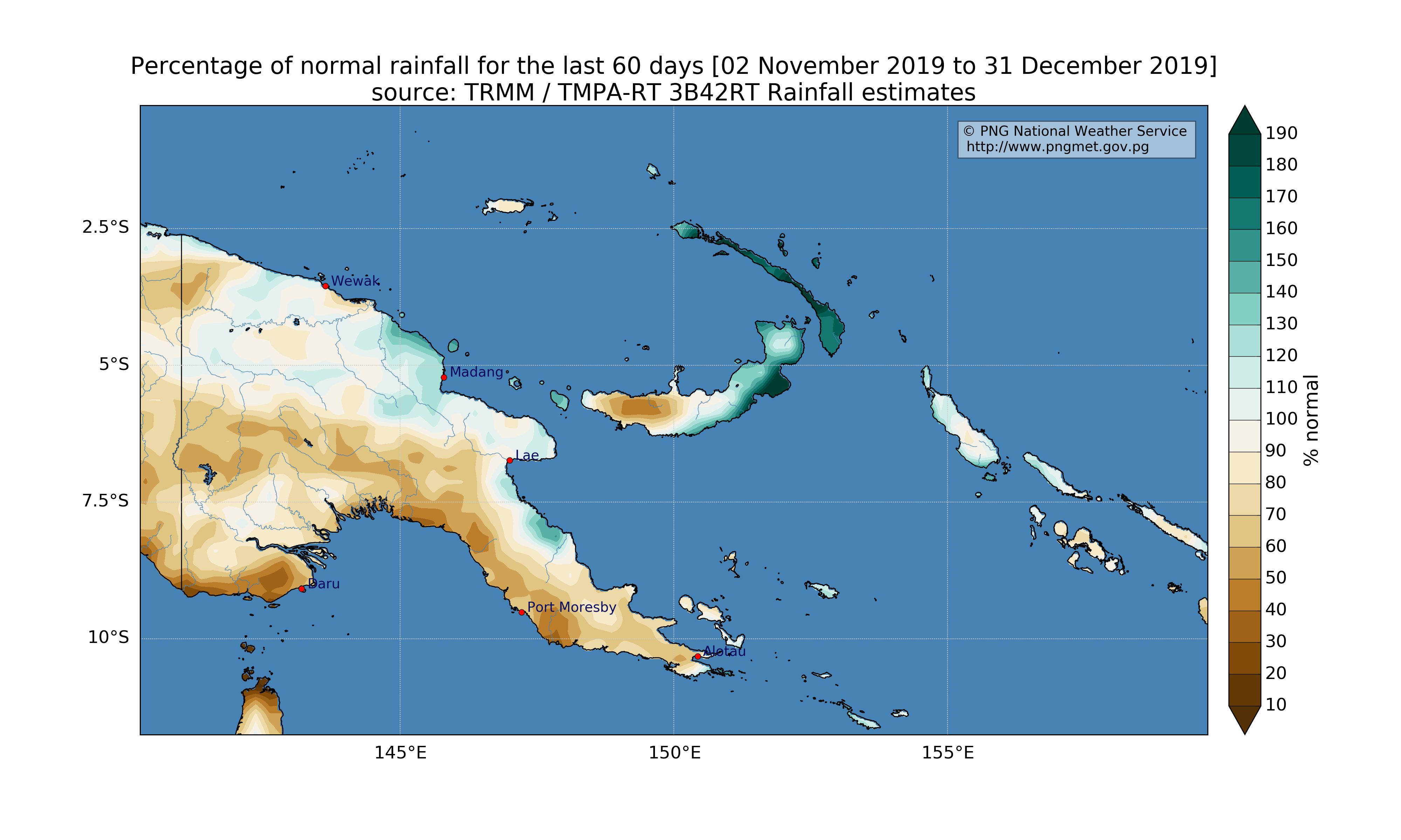 Papua New Guinea Satellite Rainfall Monitoring