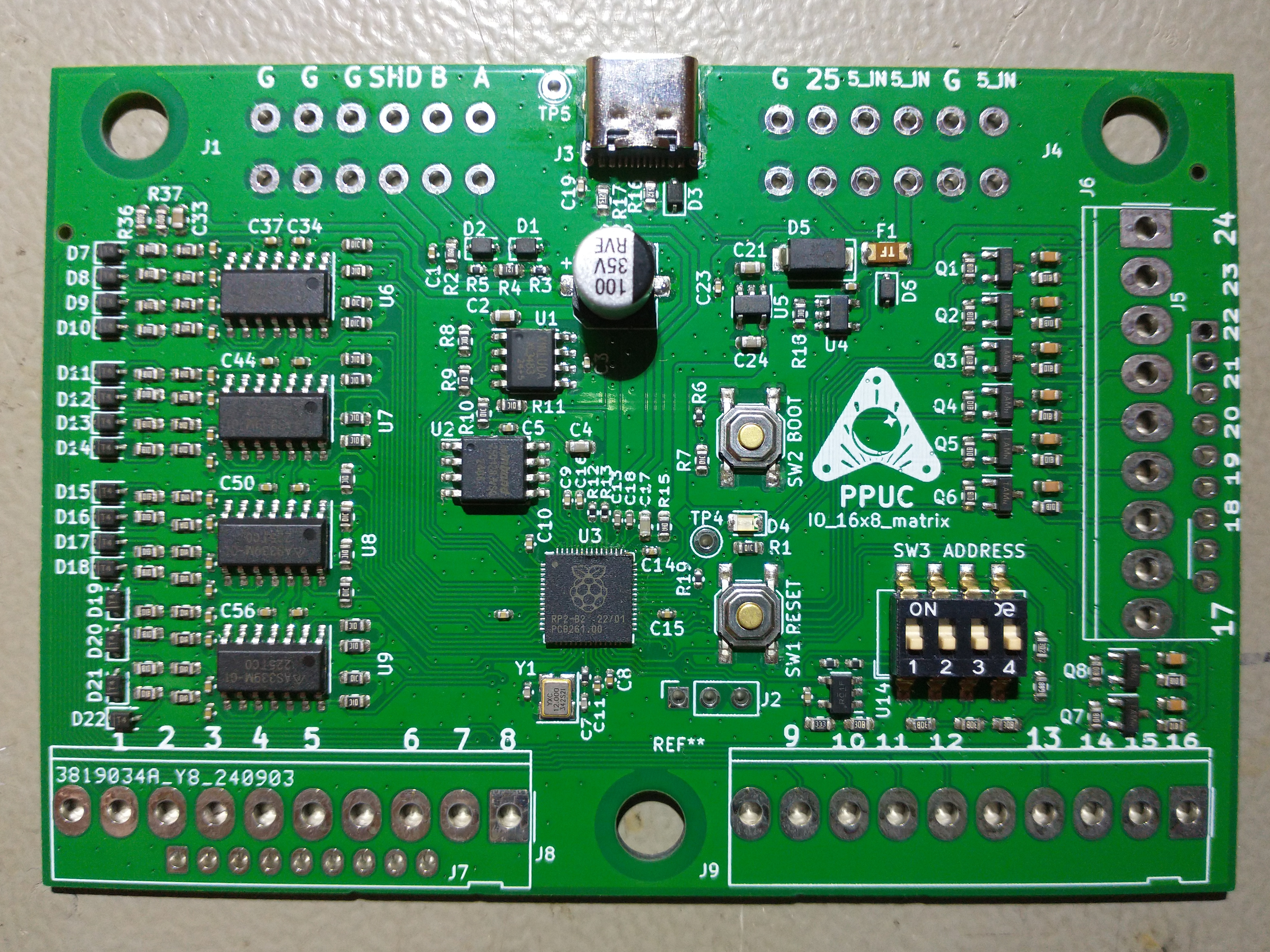 Hardware IO 16x8 matrix, from the project README