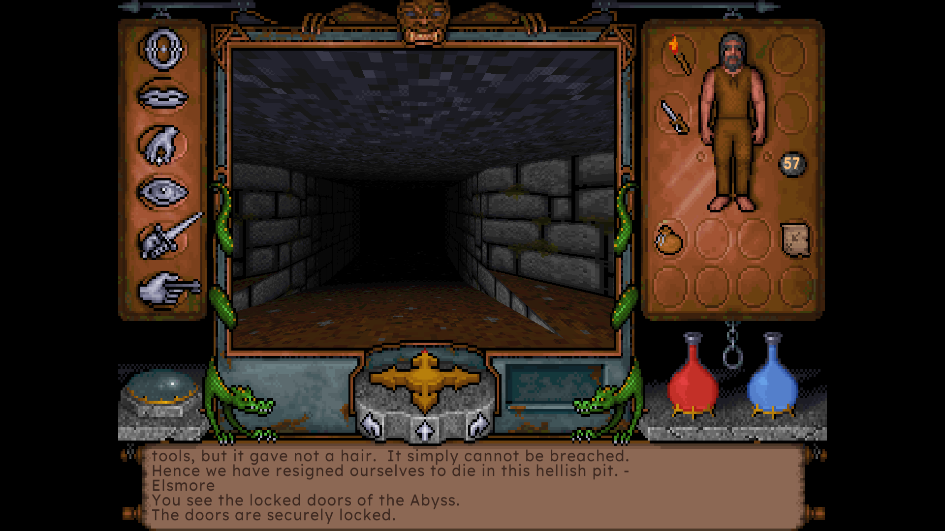 The locked doors of the Abyss, in the classic 4:3 frame