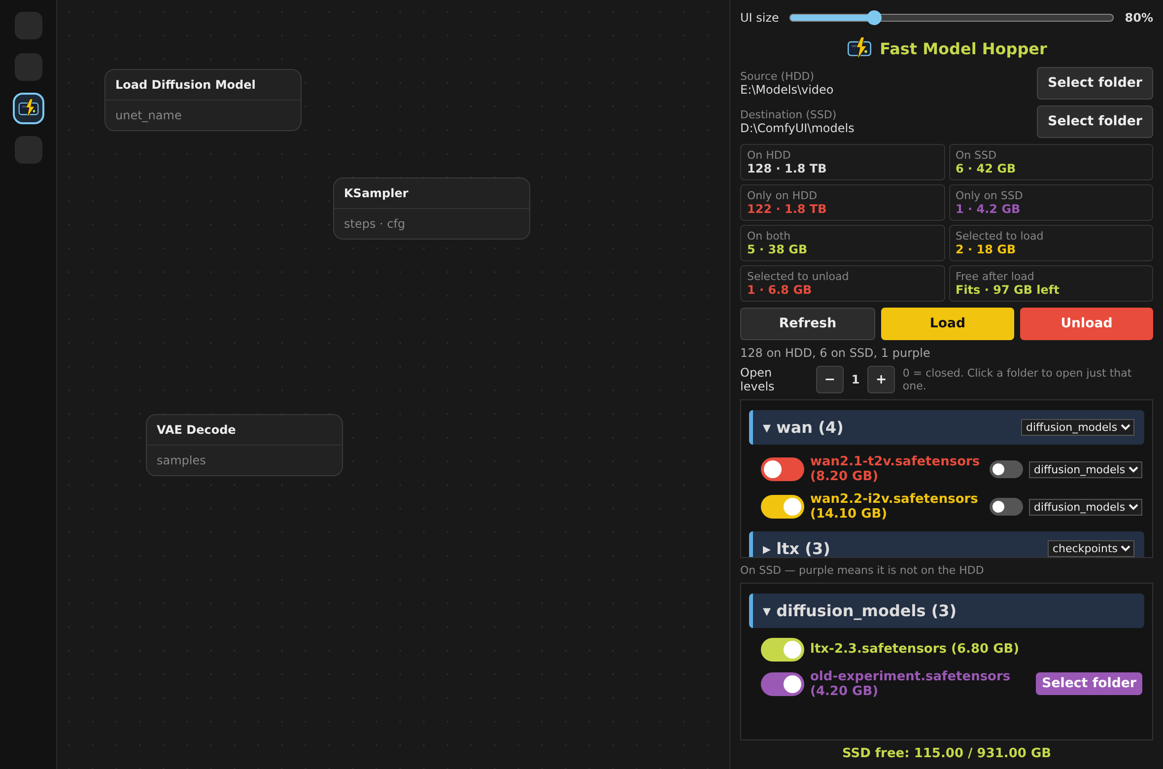 Fast Model Hopper in the ComfyUI sidebar