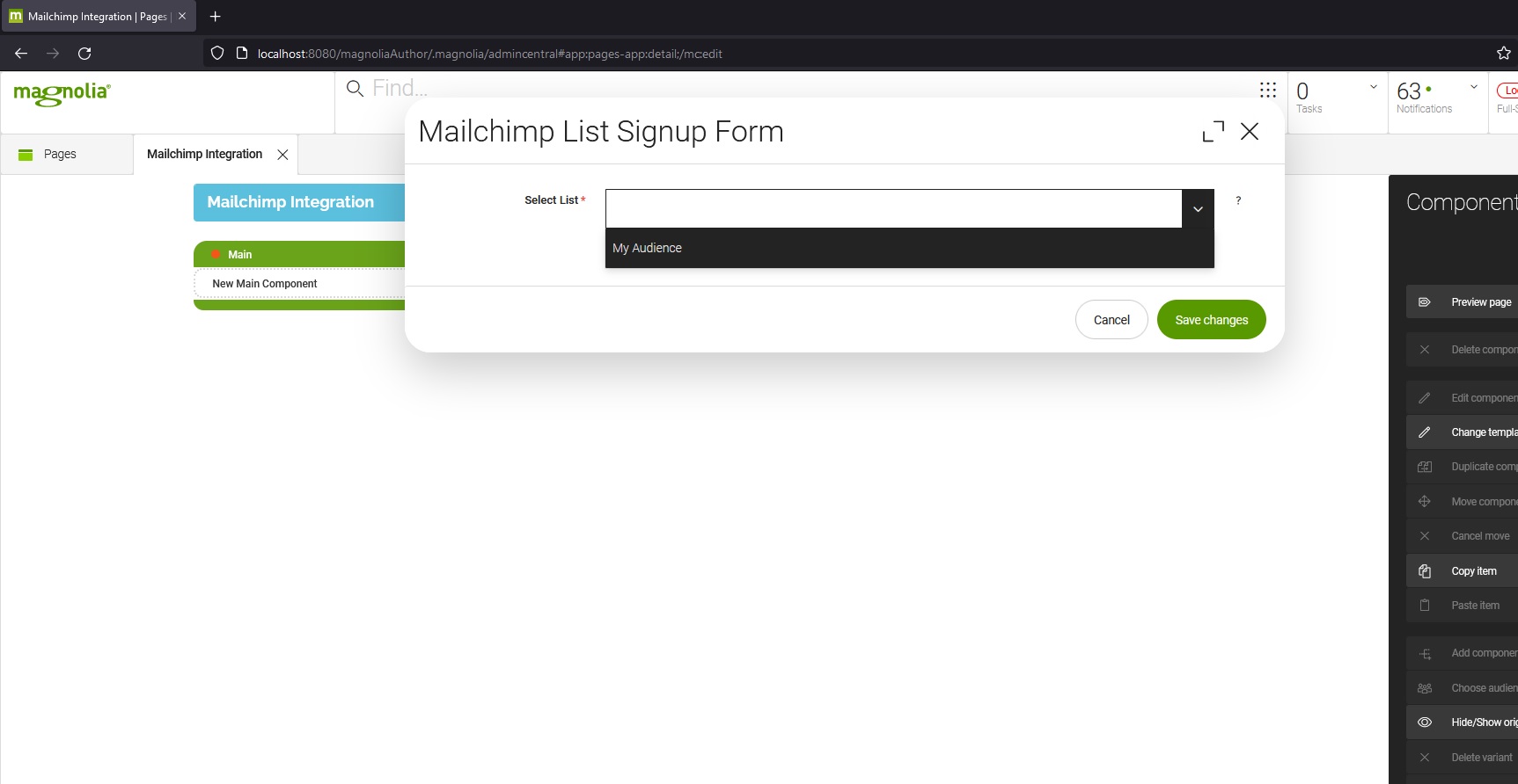 Usage in signup form component