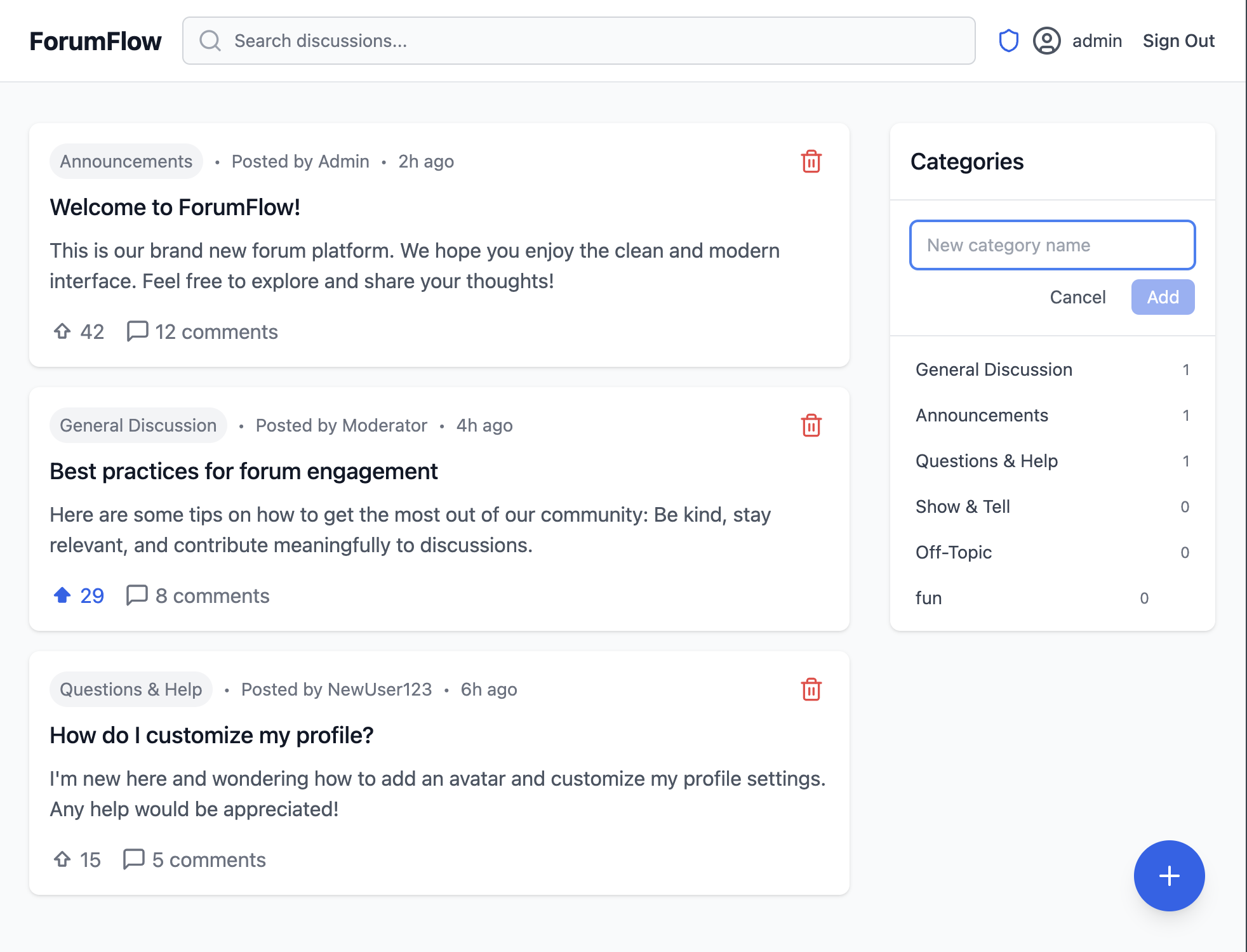 react-forum-template 网站模板截图