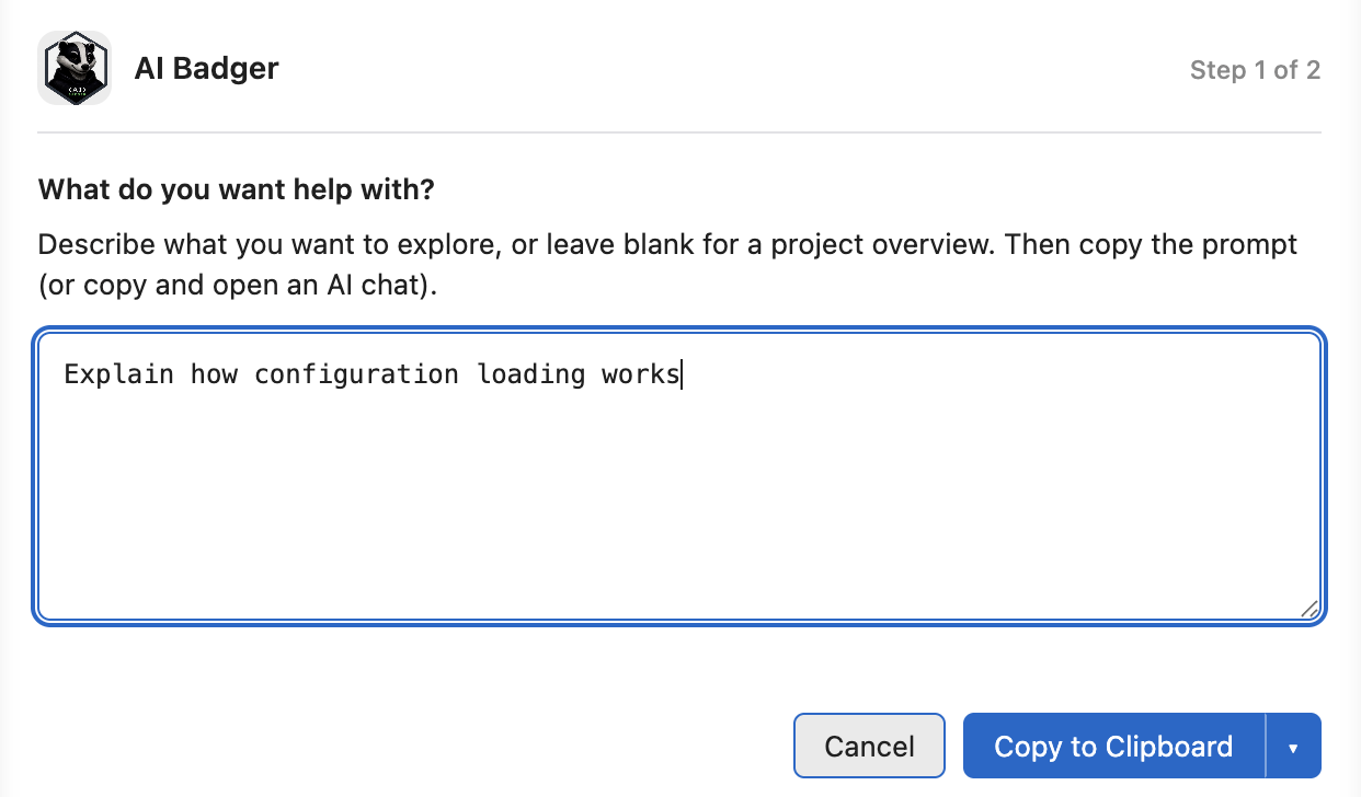 AI Badger for VS Code ask workflow