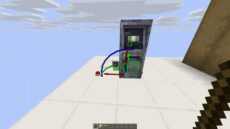A transformation gizmo scaling, rotating, and translating an atm model