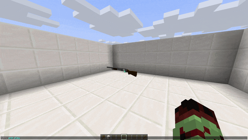 A shotgun reloading and the player's camera moves, following the animation