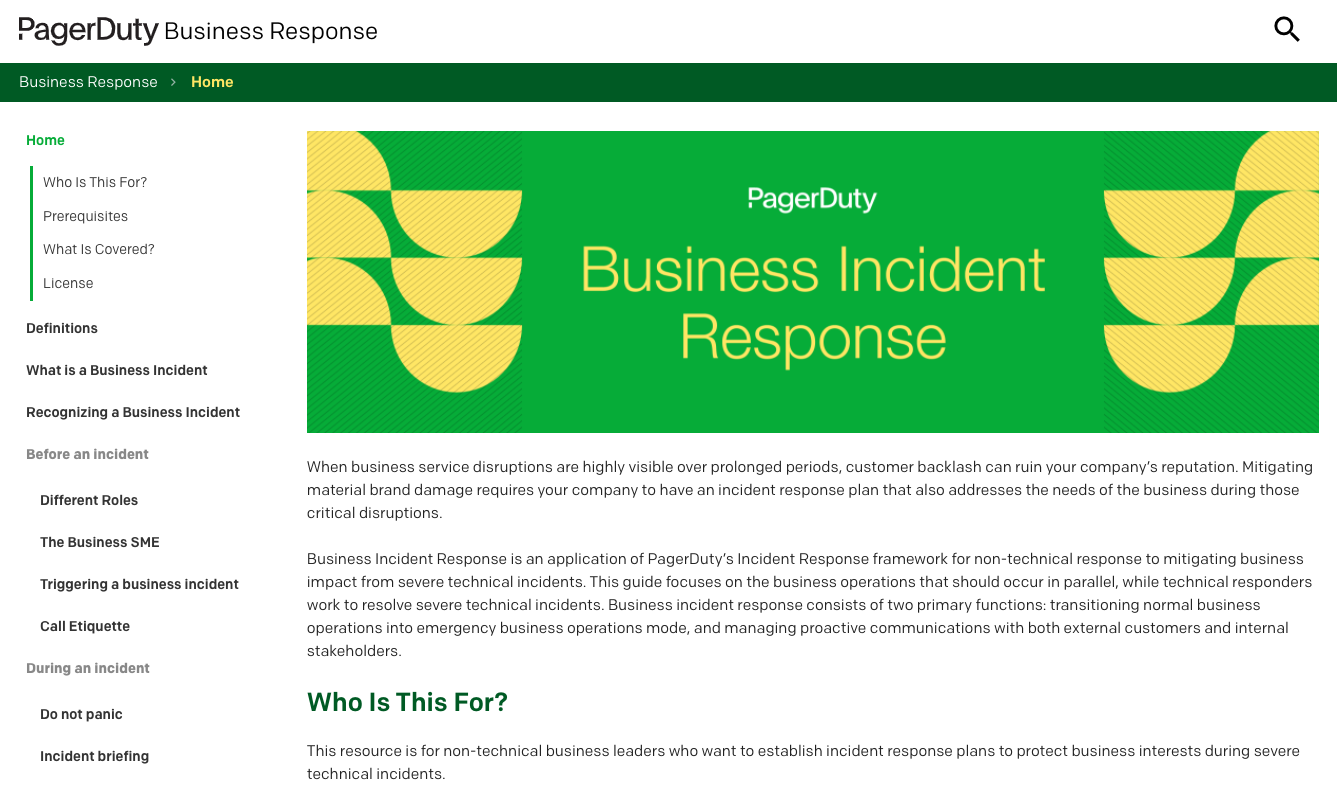PagerDuty Business Incident Response