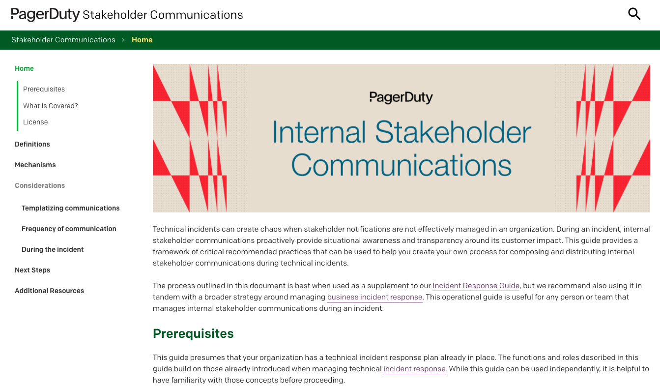 PagerDuty Stakeholder Communications Documentation