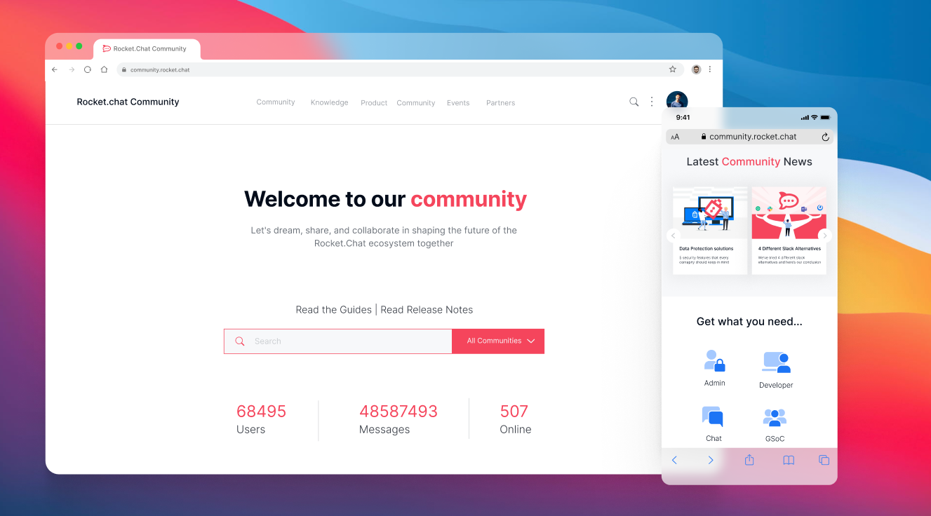 build and grow massive online communities with rocket.chat